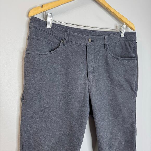 Lululemon ABC Slim Tech Canvas Pants Heathered Deep Navy Stretch Men's 34x32 - Picture 4 of 9